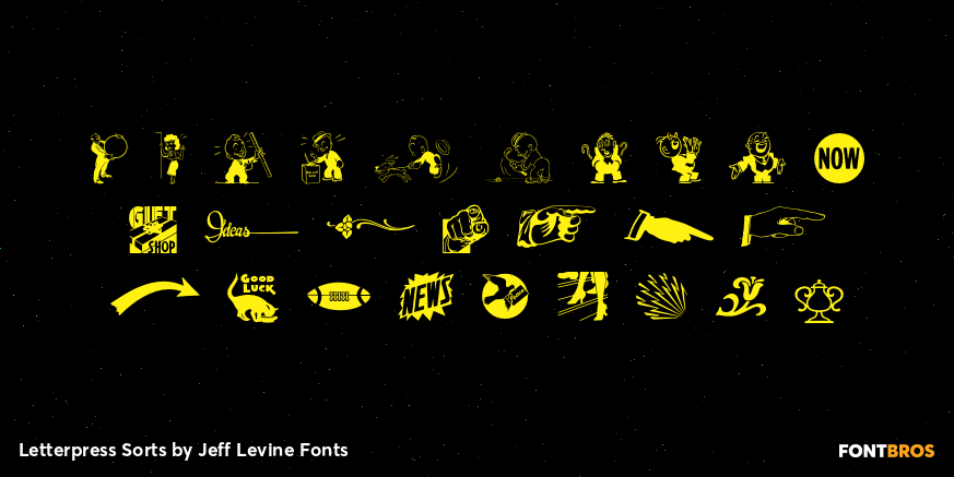 Letterpress Sorts Font Poster #2