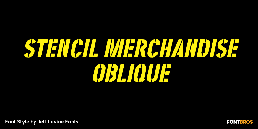 Stencil Merchandise Oblique Font Poster #1