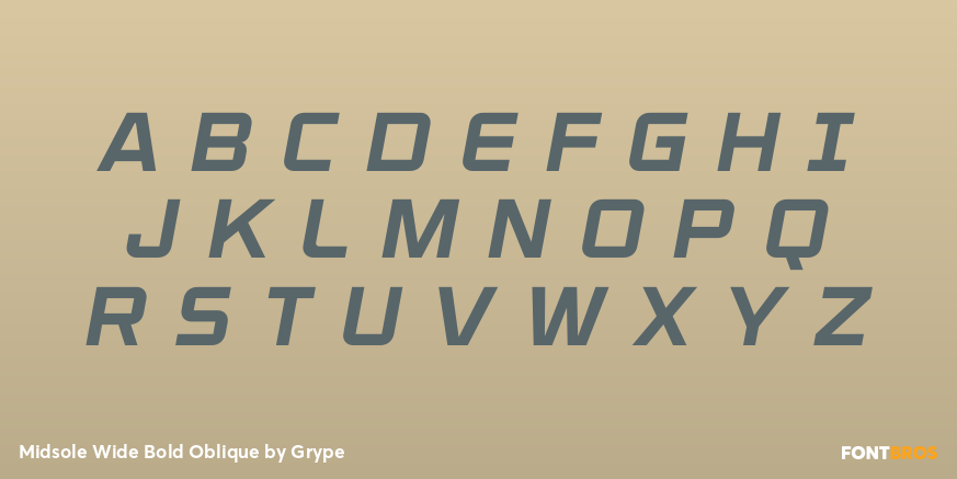 Midsole Wide Bold Oblique Font Poster #2