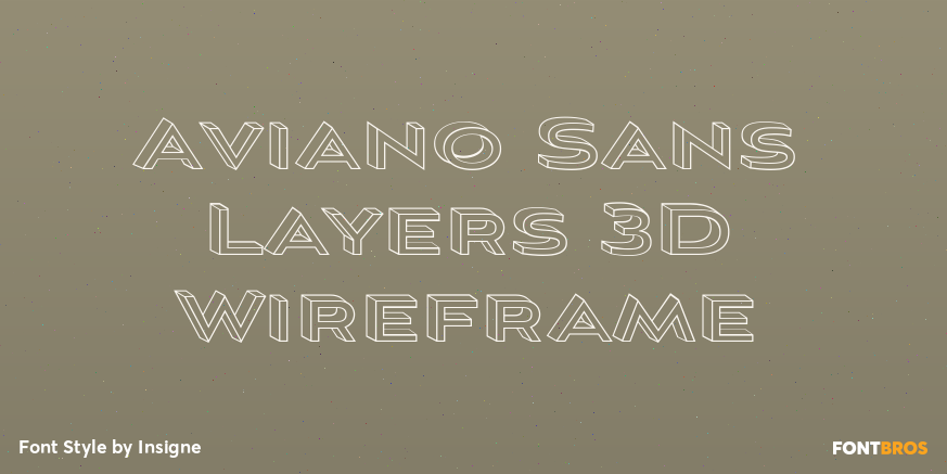 Aviano Sans Layers 3D Wireframe Font Poster #1