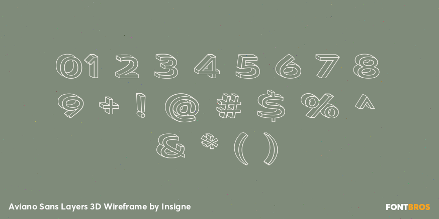 Aviano Sans Layers 3D Wireframe Font Poster #1