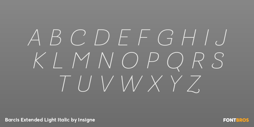 Barcis Extended Light Italic Font Poster #2