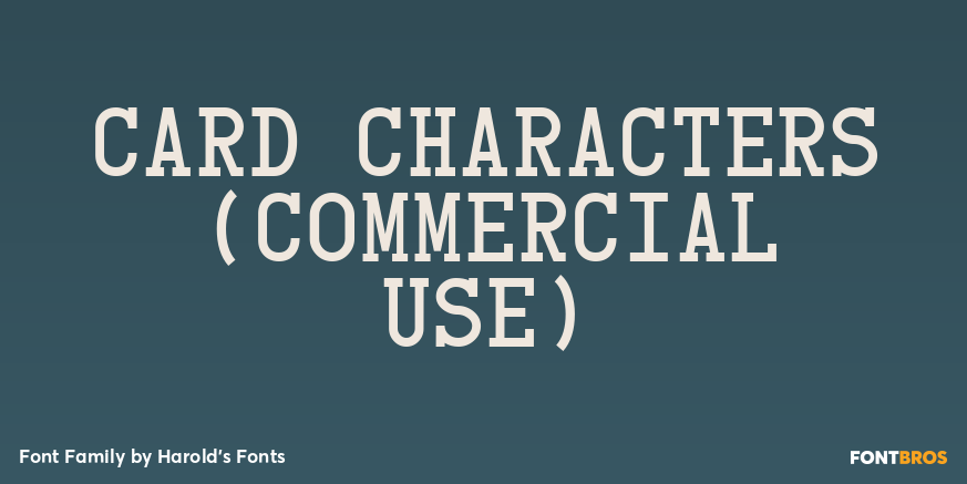 Card Characters (Commercial Use) Font Poster