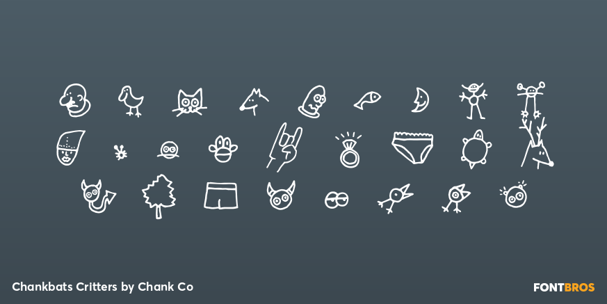 Chankbats Critters Font Poster #1