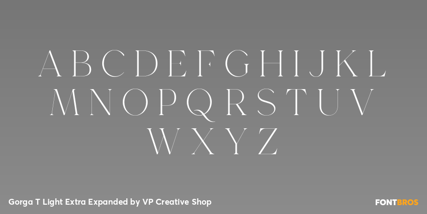 Gorga T Light Extra Expanded Font Poster #2