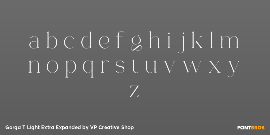 Gorga T Light Extra Expanded Font Poster #3
