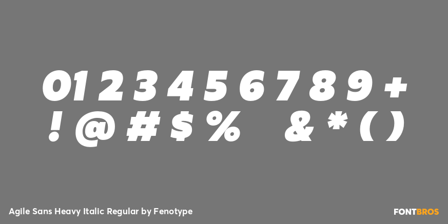 Agile Sans Heavy Italic Regular Font Poster #1