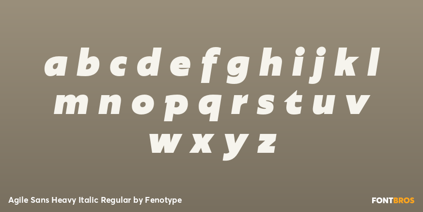 Agile Sans Heavy Italic Regular Font Poster #1