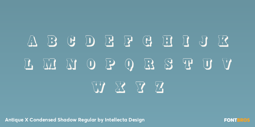 Antique X Condensed Shadow Regular Font Poster #3