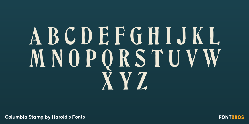 Columbia Stamp Font Poster #2