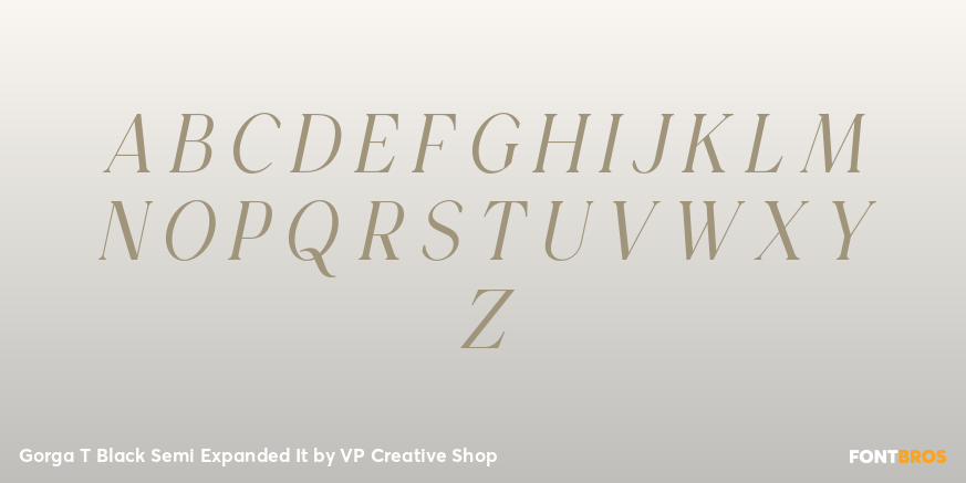 Gorga T Black Semi Expanded It Font Poster #2