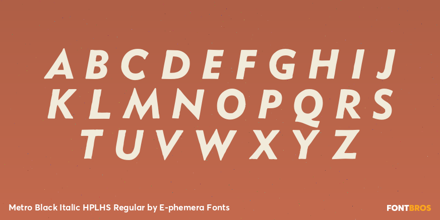 Metro Black Italic HPLHS Regular Font Poster #2