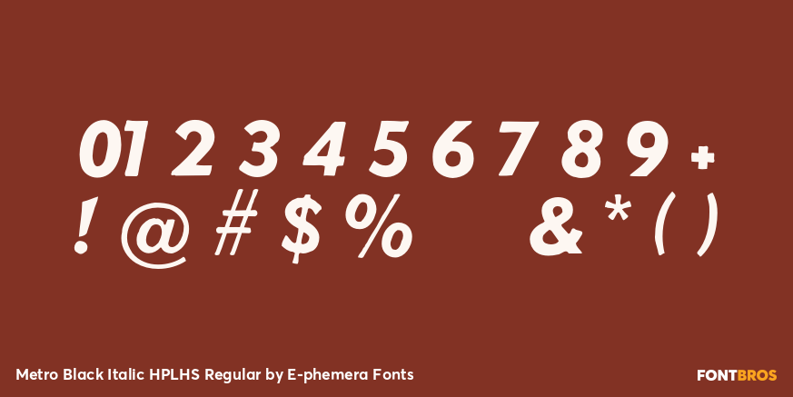 Metro Black Italic HPLHS Regular Font Poster #4