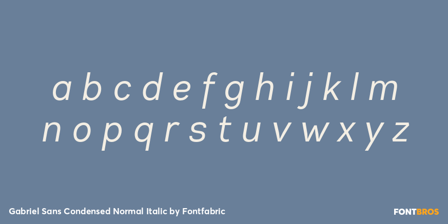 Gabriel Sans Condensed Normal Italic Font Poster #3
