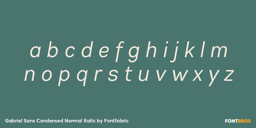 Gabriel Sans Condensed Normal Italic Font Poster #3