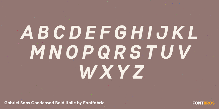 Gabriel Sans Condensed Bold Italic Font Poster #2