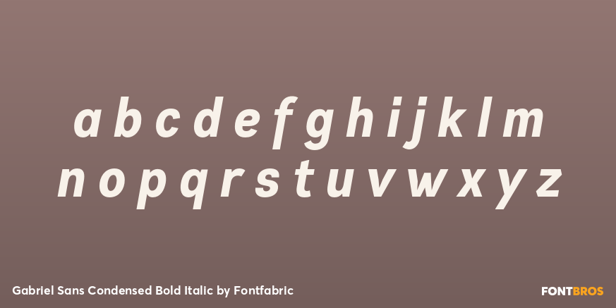 Gabriel Sans Condensed Bold Italic Font Poster #3