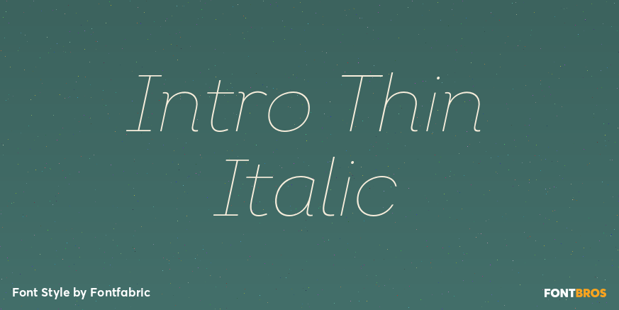 Intro Thin Italic Font Poster #1