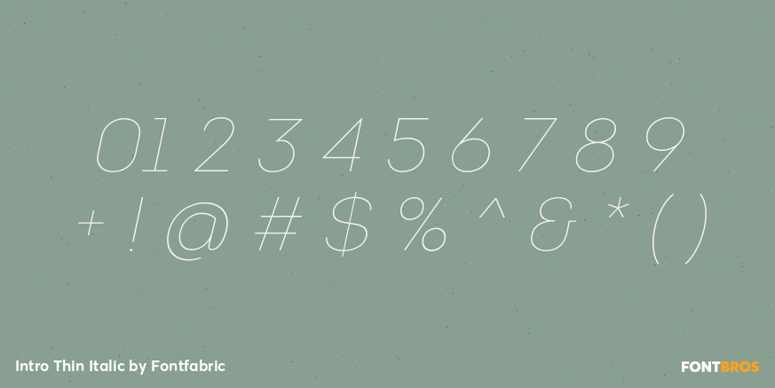 Intro Thin Italic Font Poster #4