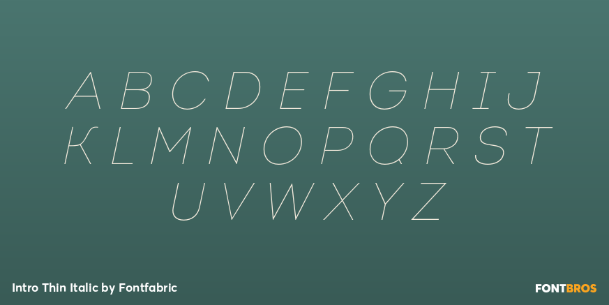 Intro Thin Italic Font Poster #2