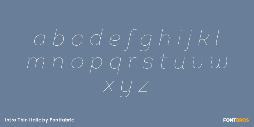 Intro Thin Italic Font Poster #3