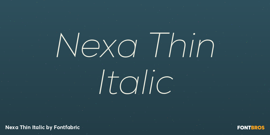 Nexa Thin Italic Font Poster #1