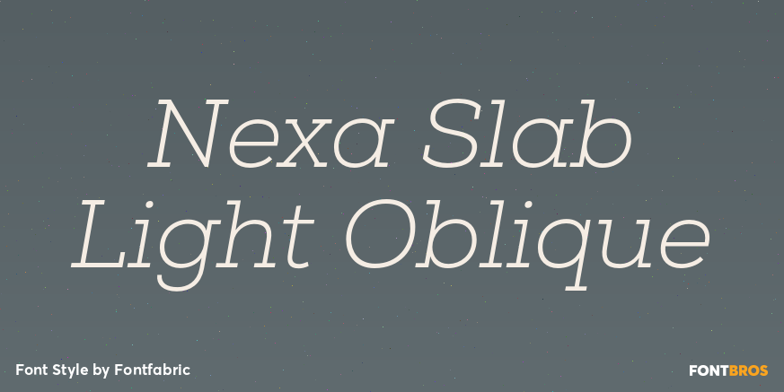 Nexa Slab Light Oblique Font Poster #1