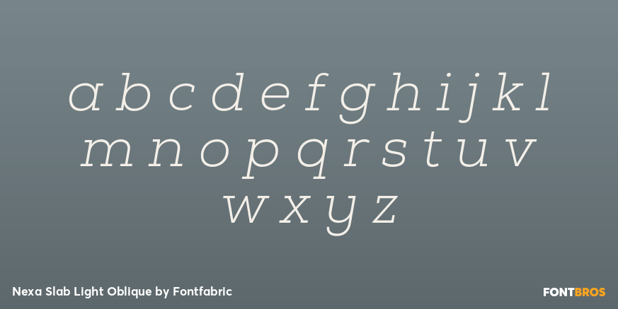 Nexa Slab Light Oblique Font Poster #3