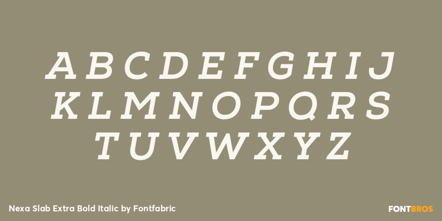 Nexa Slab Extra Bold Italic Font Poster #1