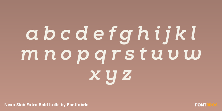 Nexa Slab Extra Bold Italic Font Poster #1