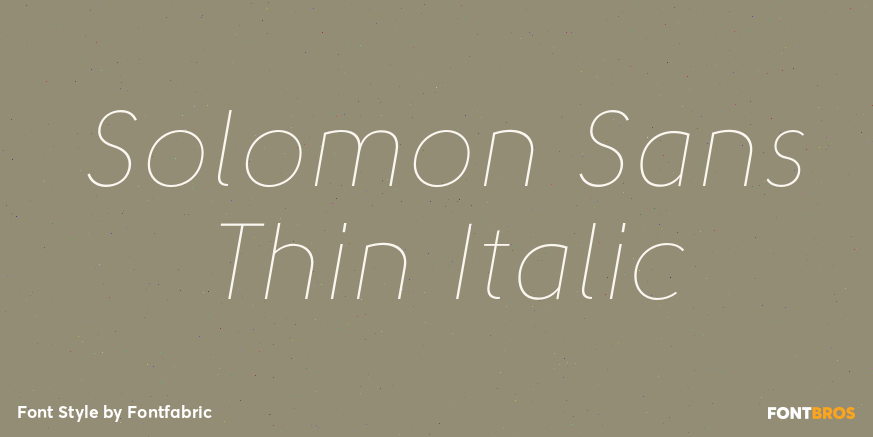 Solomon Sans Thin Italic Font Poster #1