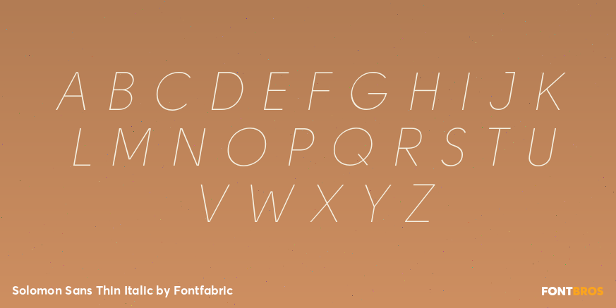 Solomon Sans Thin Italic Font Poster #1