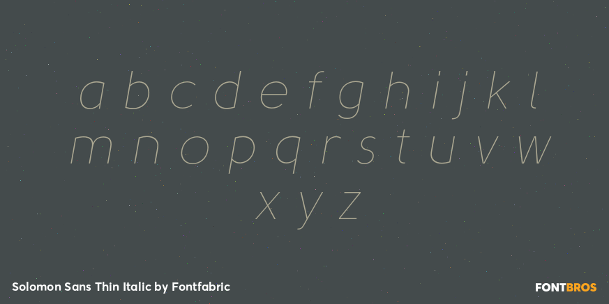 Solomon Sans Thin Italic Font Poster #1