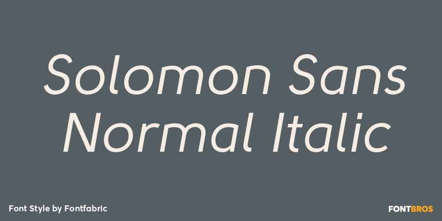 Solomon Sans Normal Italic Font Poster #1