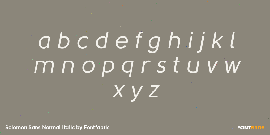 Solomon Sans Normal Italic Font Poster #1