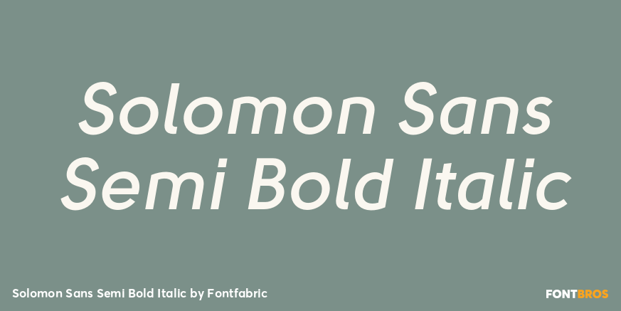 Solomon Sans Semi Bold Italic Font Poster #1