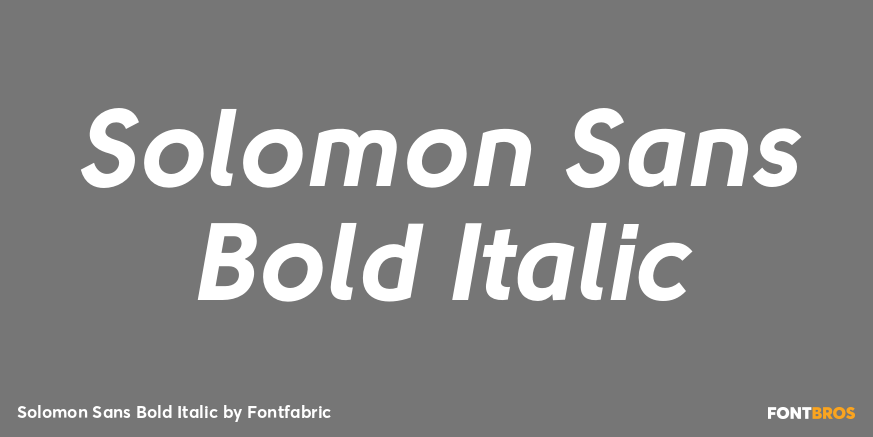 Solomon Sans Bold Italic Font Poster #1