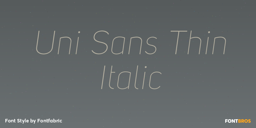 Uni Sans Thin Italic Font Poster #1