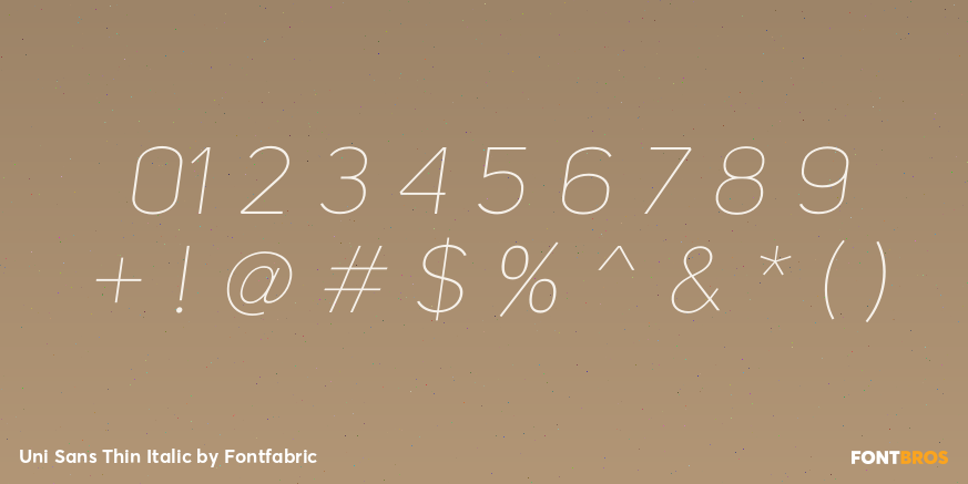 Uni Sans Thin Italic Font Poster #1
