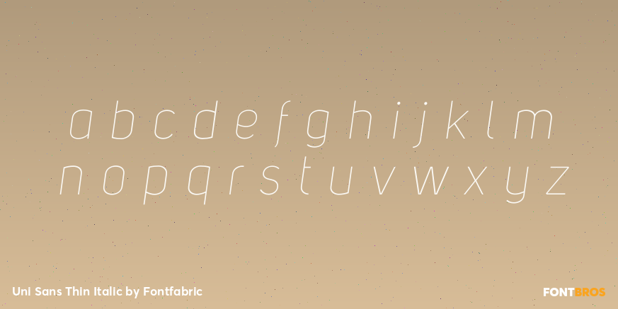Uni Sans Thin Italic Font Poster #3