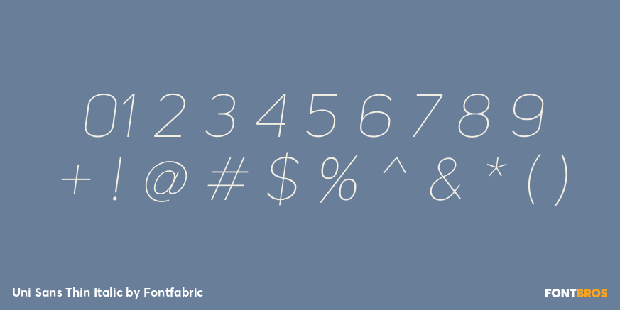 Uni Sans Thin Italic Font Poster #4