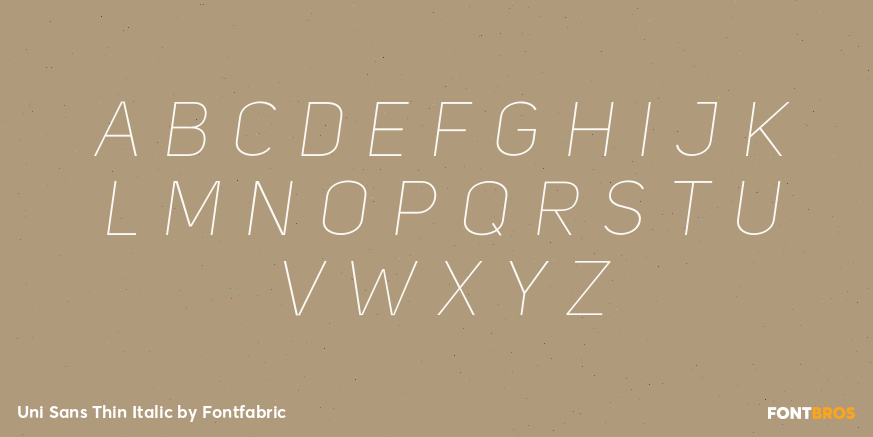 Uni Sans Thin Italic Font Poster #1