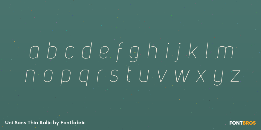 Uni Sans Thin Italic Font Poster #1