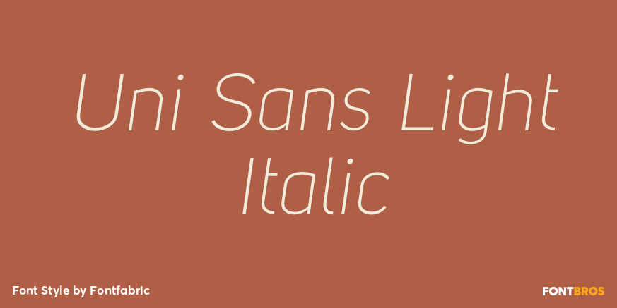 Uni Sans Light Italic Font Poster #1