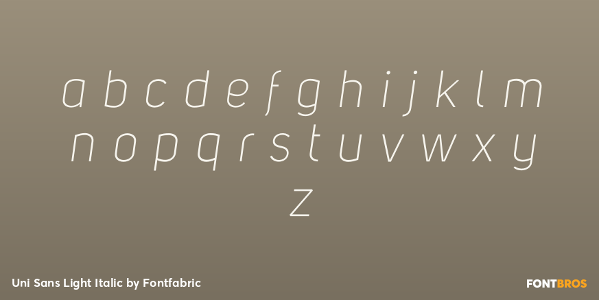 Uni Sans Light Italic Font Poster #3
