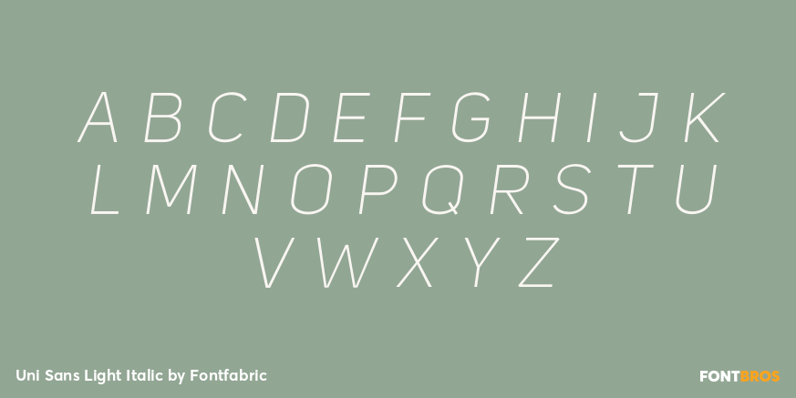 Uni Sans Light Italic Font Poster #1