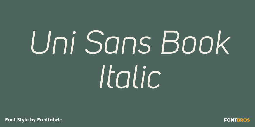 Uni Sans Book Italic Font Poster #1