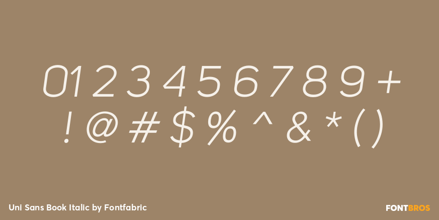Uni Sans Book Italic Font Poster #1