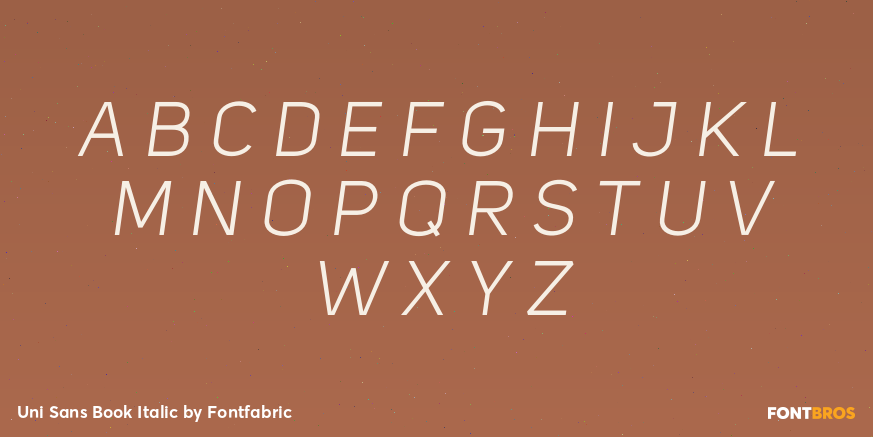 Uni Sans Book Italic Font Poster #1