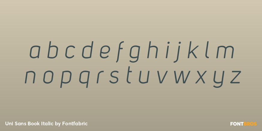 Uni Sans Book Italic Font Poster #1